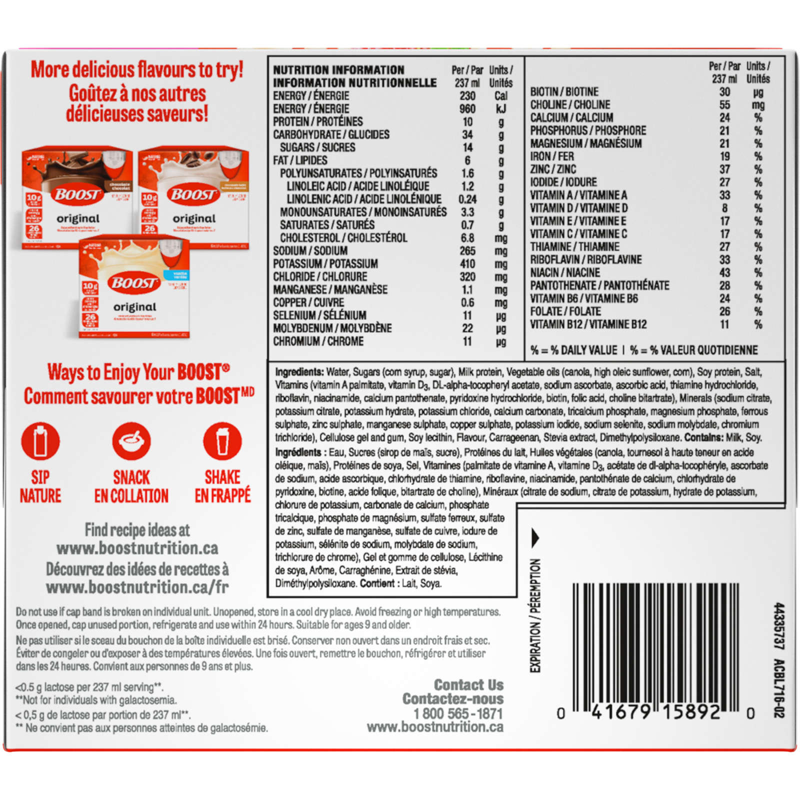 Original Strawberry Meal Replacement Drink, Pack of 6, 6 x 237 ml