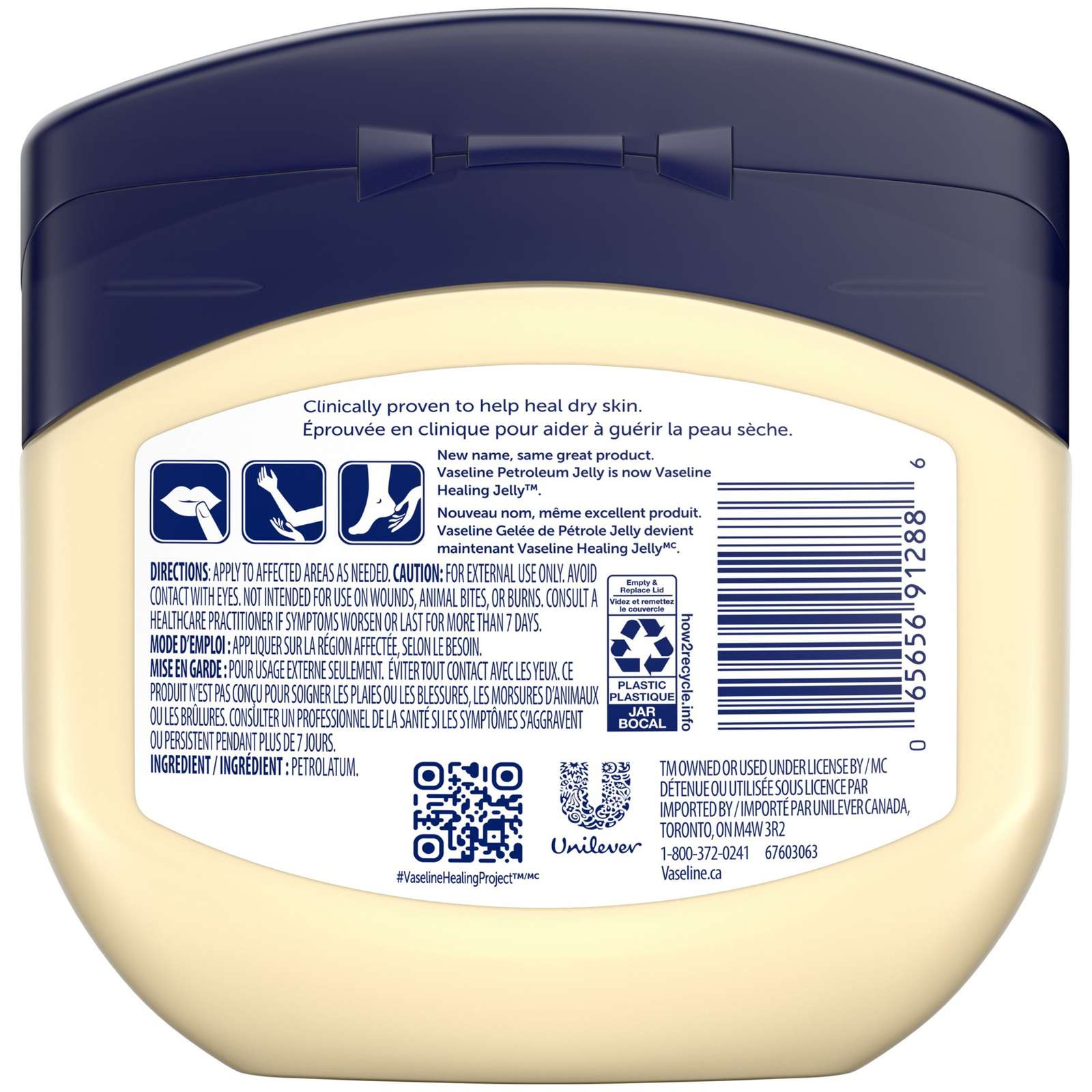 Vaseline Healing Jelly for dry, cracked skin Original 100% pure petroleum jelly 375 g