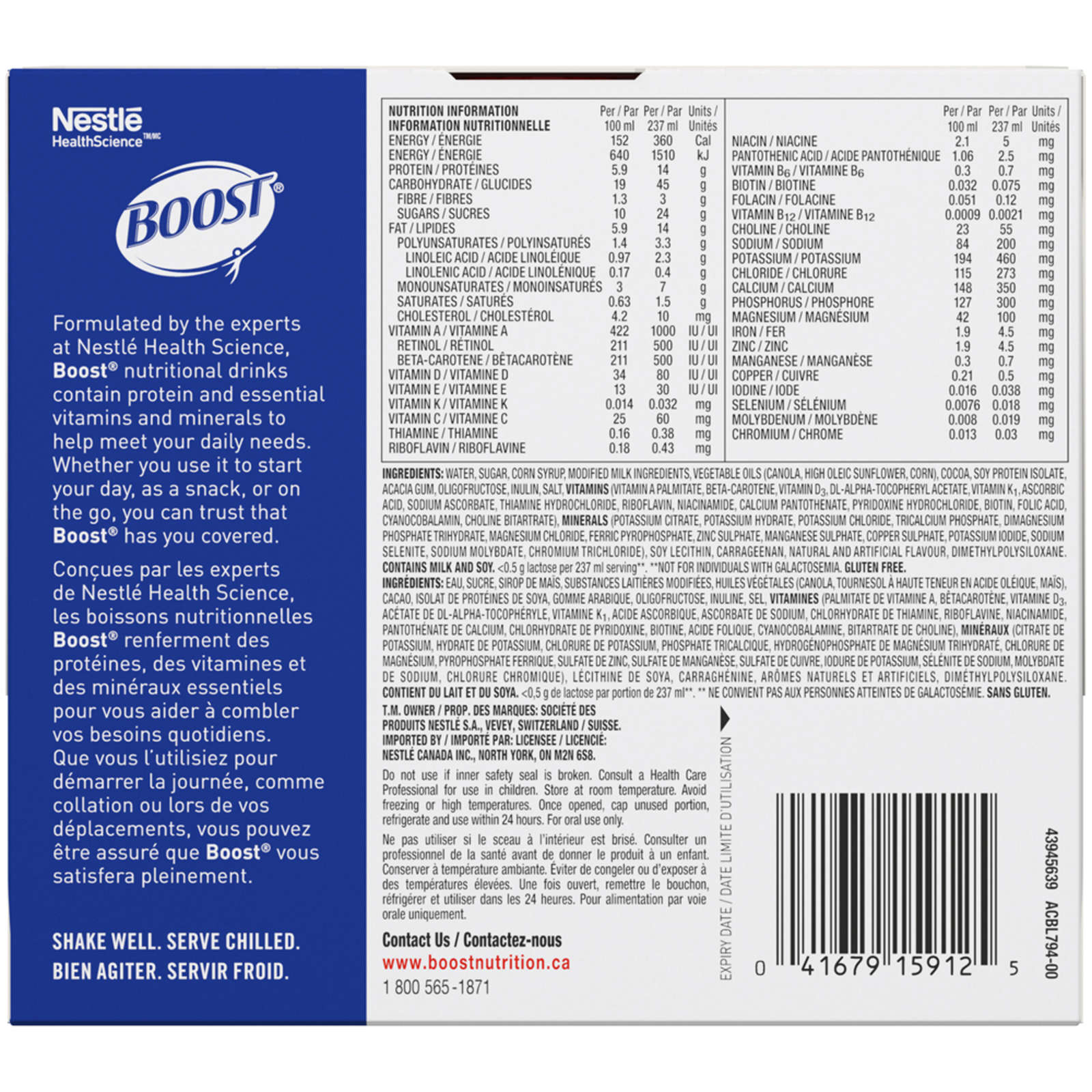 PLUS Calories Chocolate Formulated Liquid Diet Drink, 6 x 237ml
