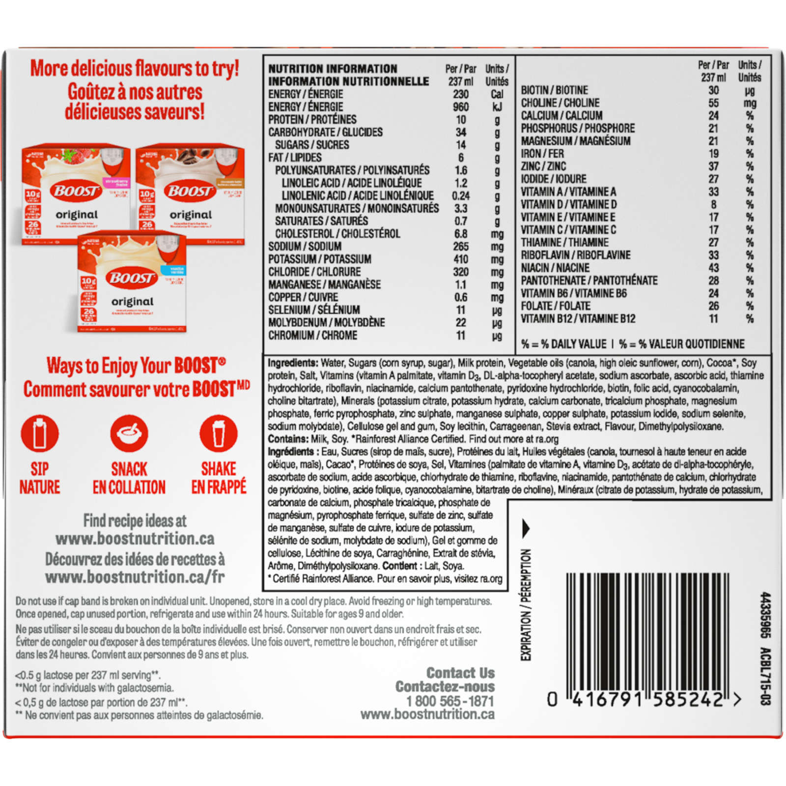 Original Chocolate Meal Replacement Drink, Pack of 6, 6 x 237 ml