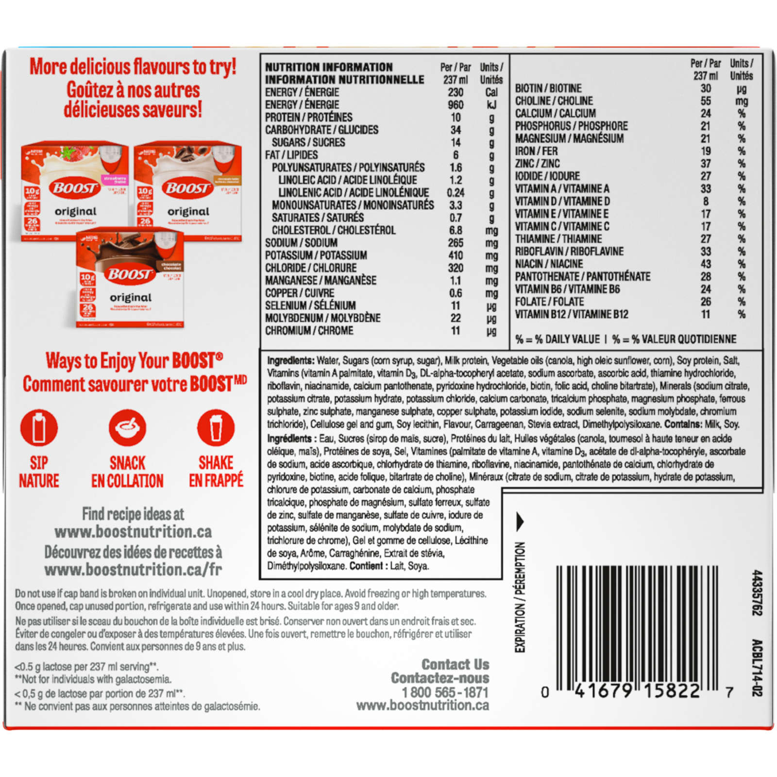 Original Vanilla Meal Replacement Drink, Pack of 6, 6 x 237 ml