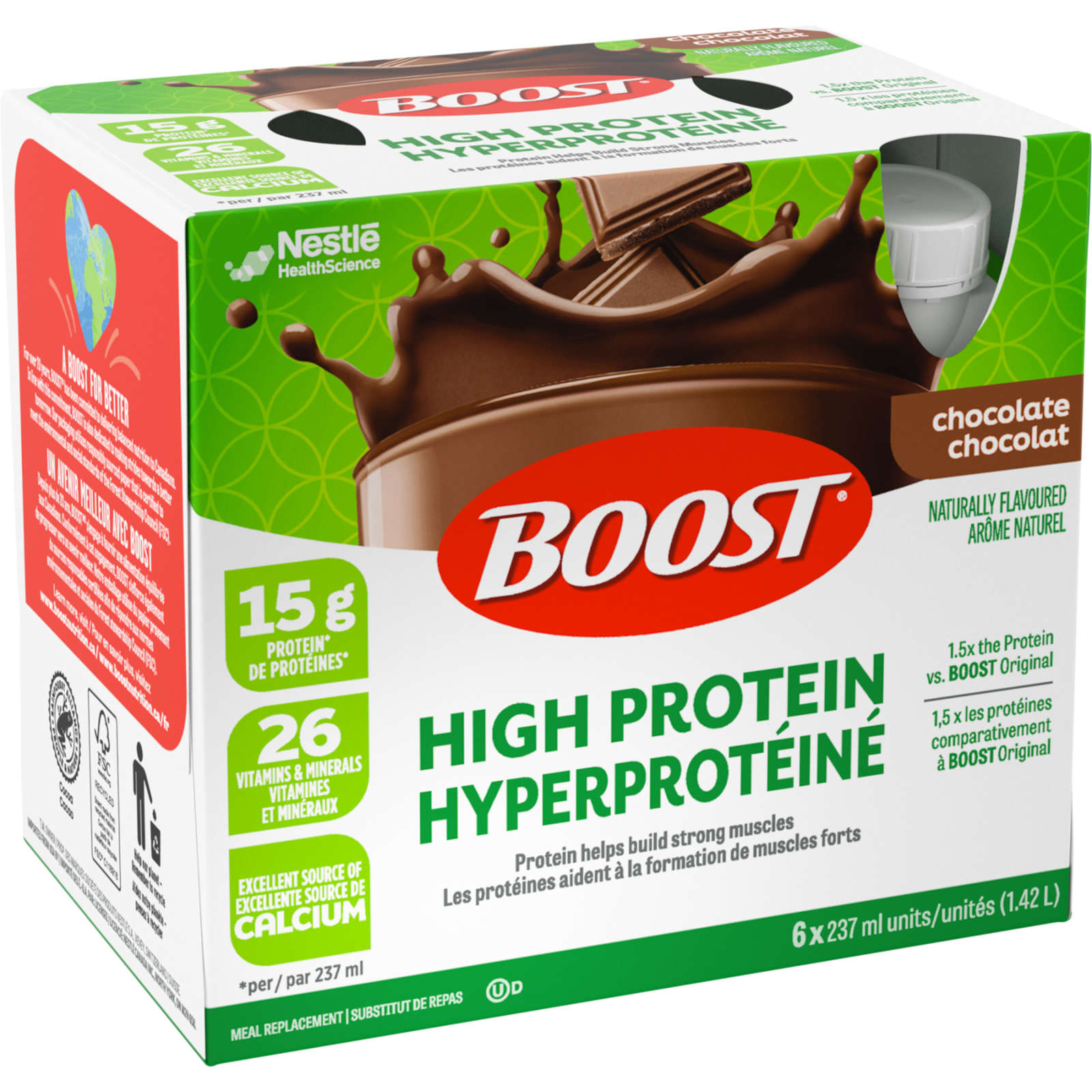 High Protein Chocolate Meal Replacement Drink, Pack of 6, 6 x 237 ml