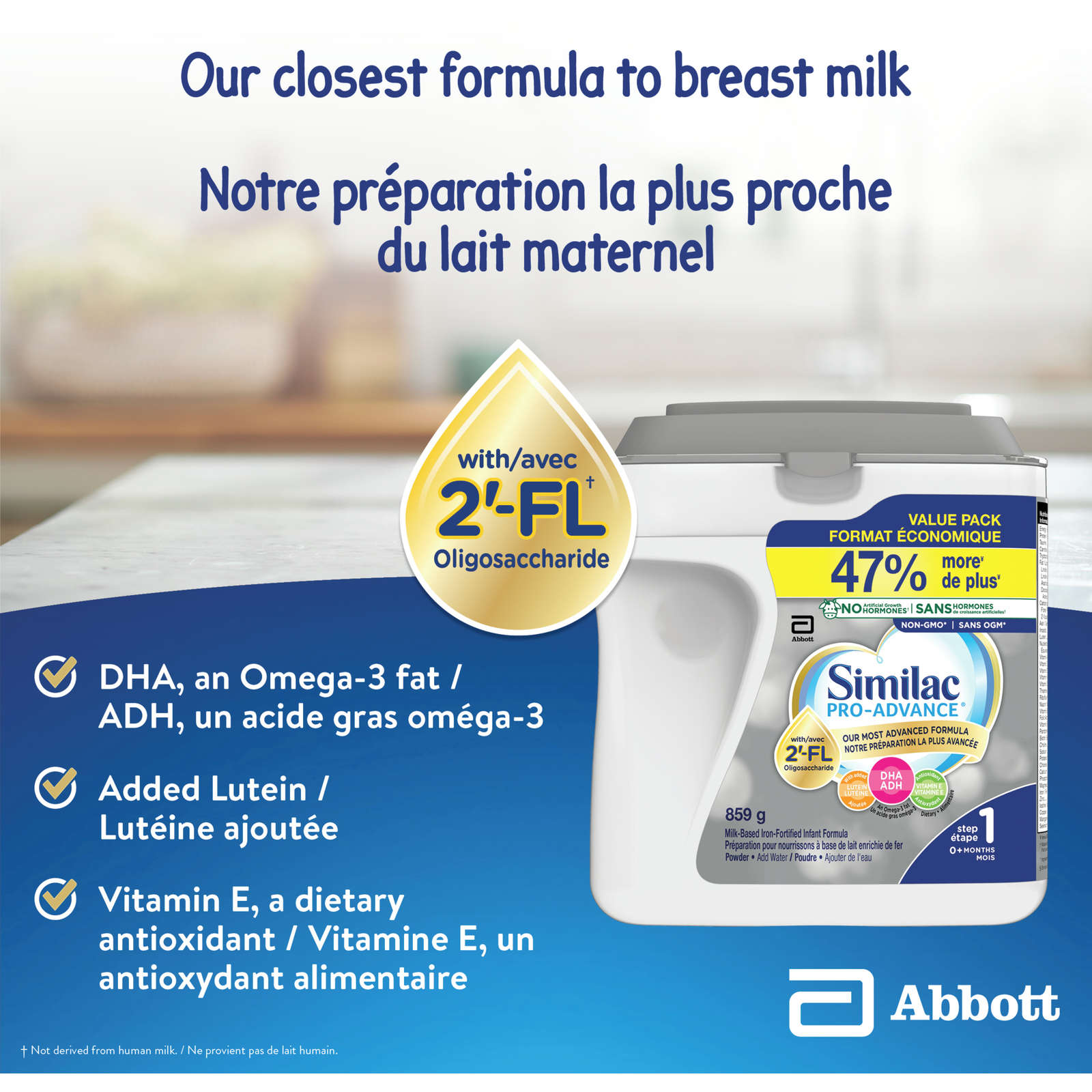 Similac Pro-Advance® Step 1 Baby Formula, 0+ Months, with 2'-FL. Immune Support Innovation: 2'-FL, Powder, 859 g