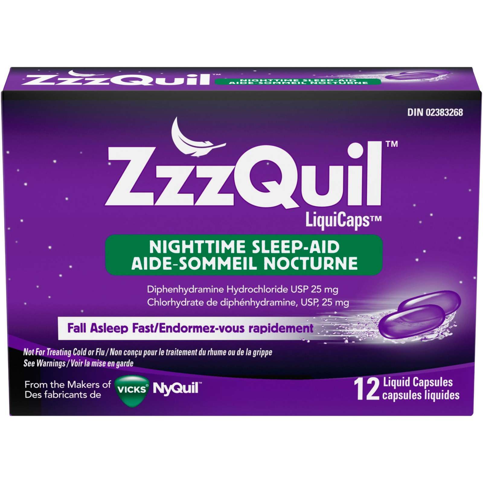 ZzzQuil Nighttime Sleep-Aid LiquiCaps, 12 Count