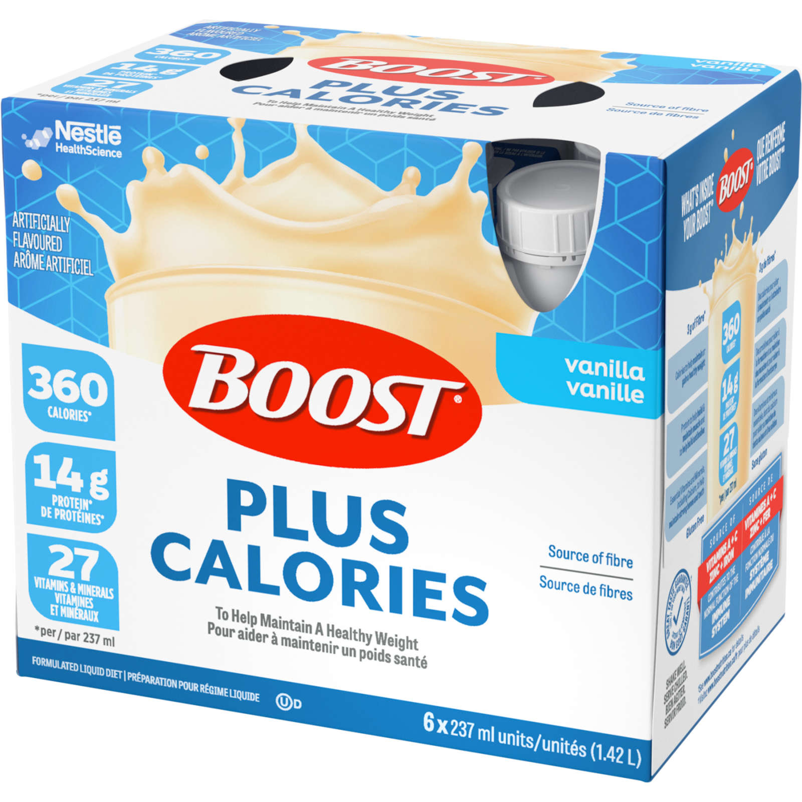 PLUS Calories Vanilla Formulated Liquid Diet Drink, 6 x 237ml