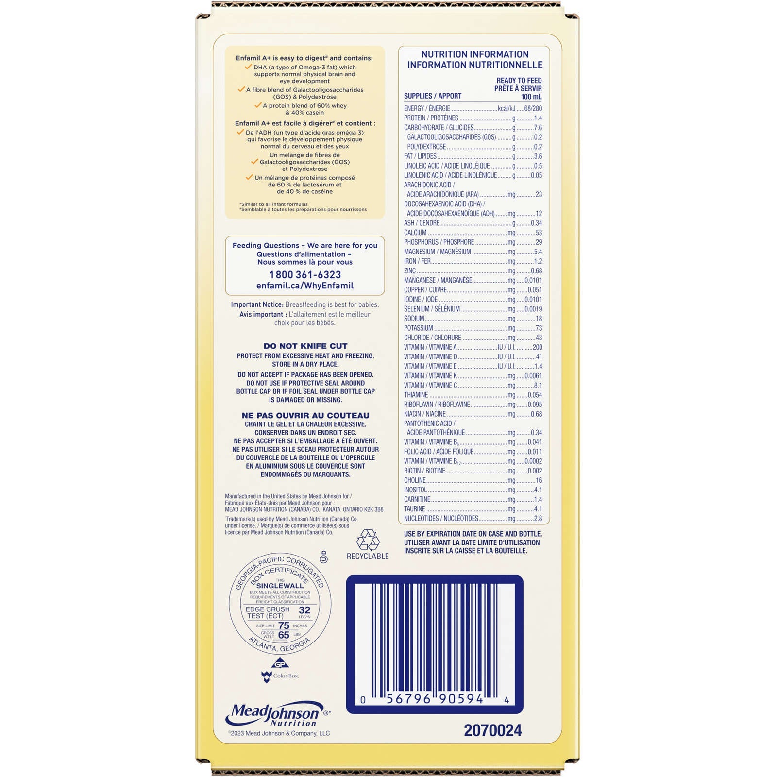 Enfamil A+, Ready-to-feed, 237ml , 18 Pk
