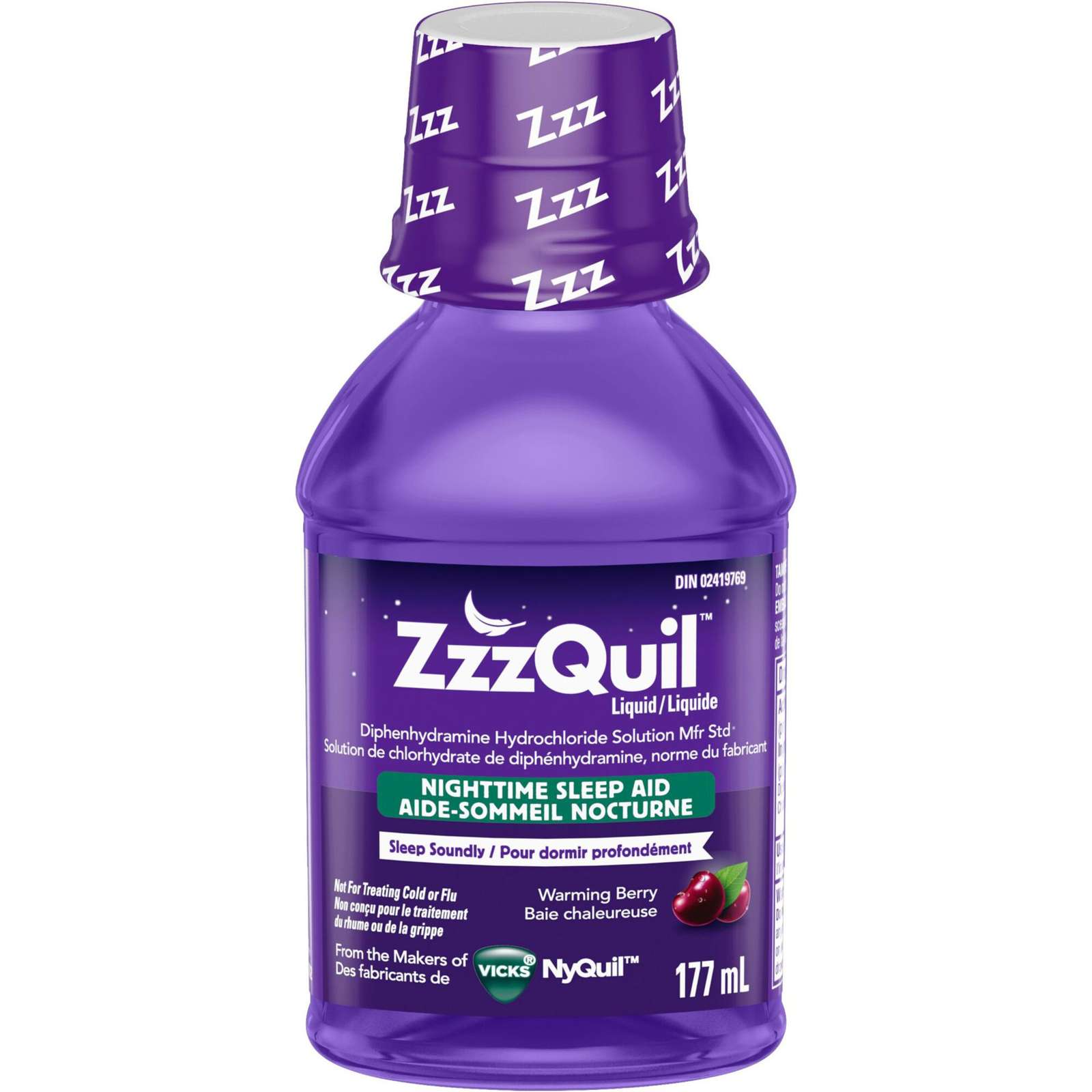 ZzzQuil Nighttime Sleep Aid Liquid, Warming Berry, 177 mL