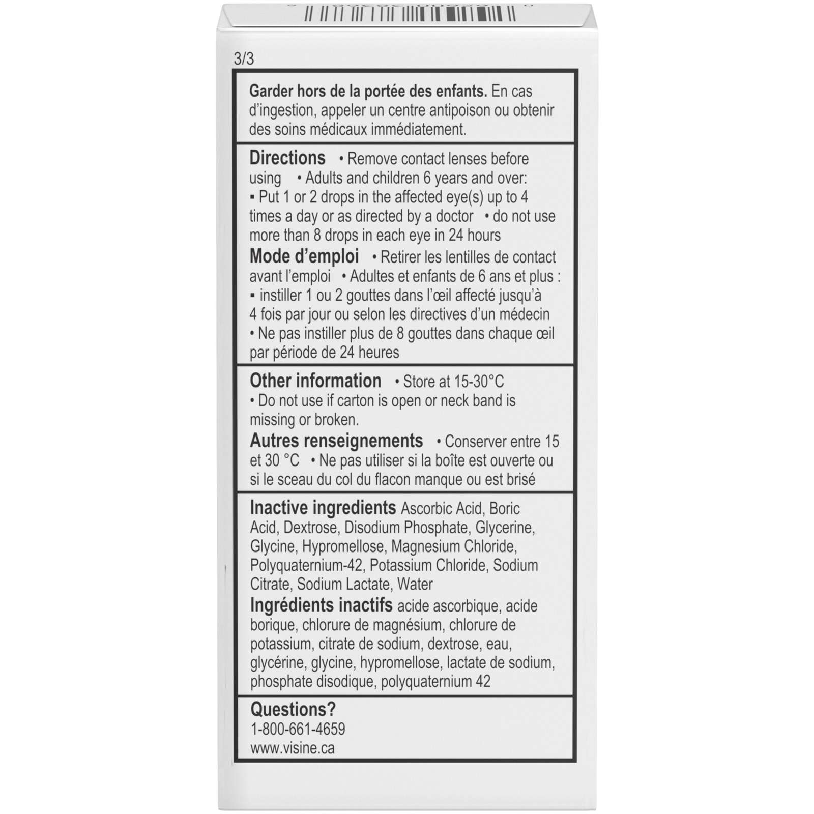 Triple Action Eye Drops - Polyethylene Glycol, Hydrochloride - Dry Eyes, Red Eye, Strained Eyes, Tired Eyes