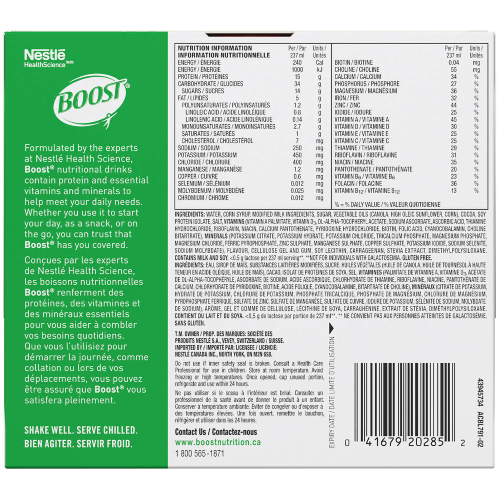 High Protein Chocolate Meal Replacement Drink, Pack of 6, 6 x 237 ml