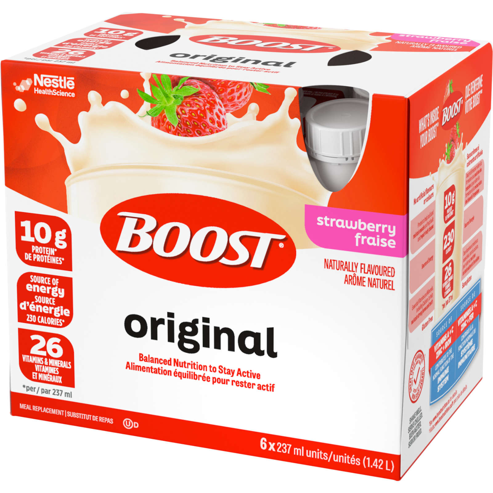 Original Strawberry Meal Replacement Drink, Pack of 6, 6 x 237 ml