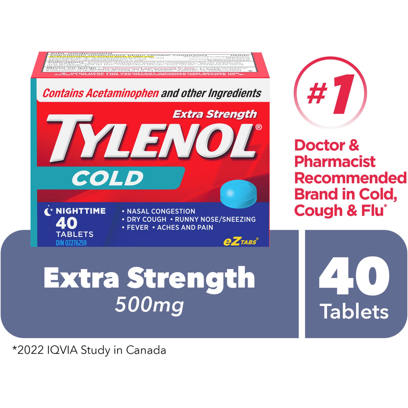 Extra Strength Cold Relief Nighttime Acetaminophen 500mg