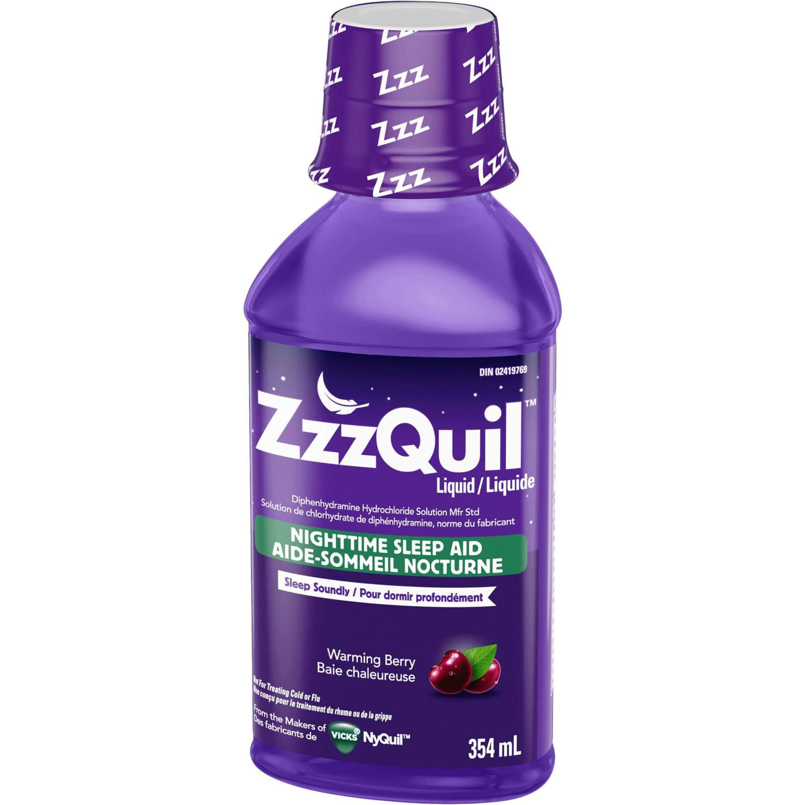 ZzzQuil Nighttime Sleep Aid Liquid, Warming Berry, 354 mL