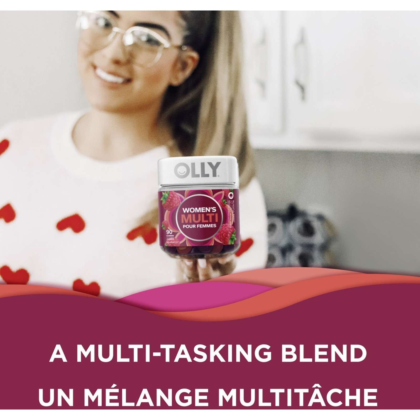 OLLY Vitamin For Women Blissful Berry gluten free 45 day supply 90 gummies