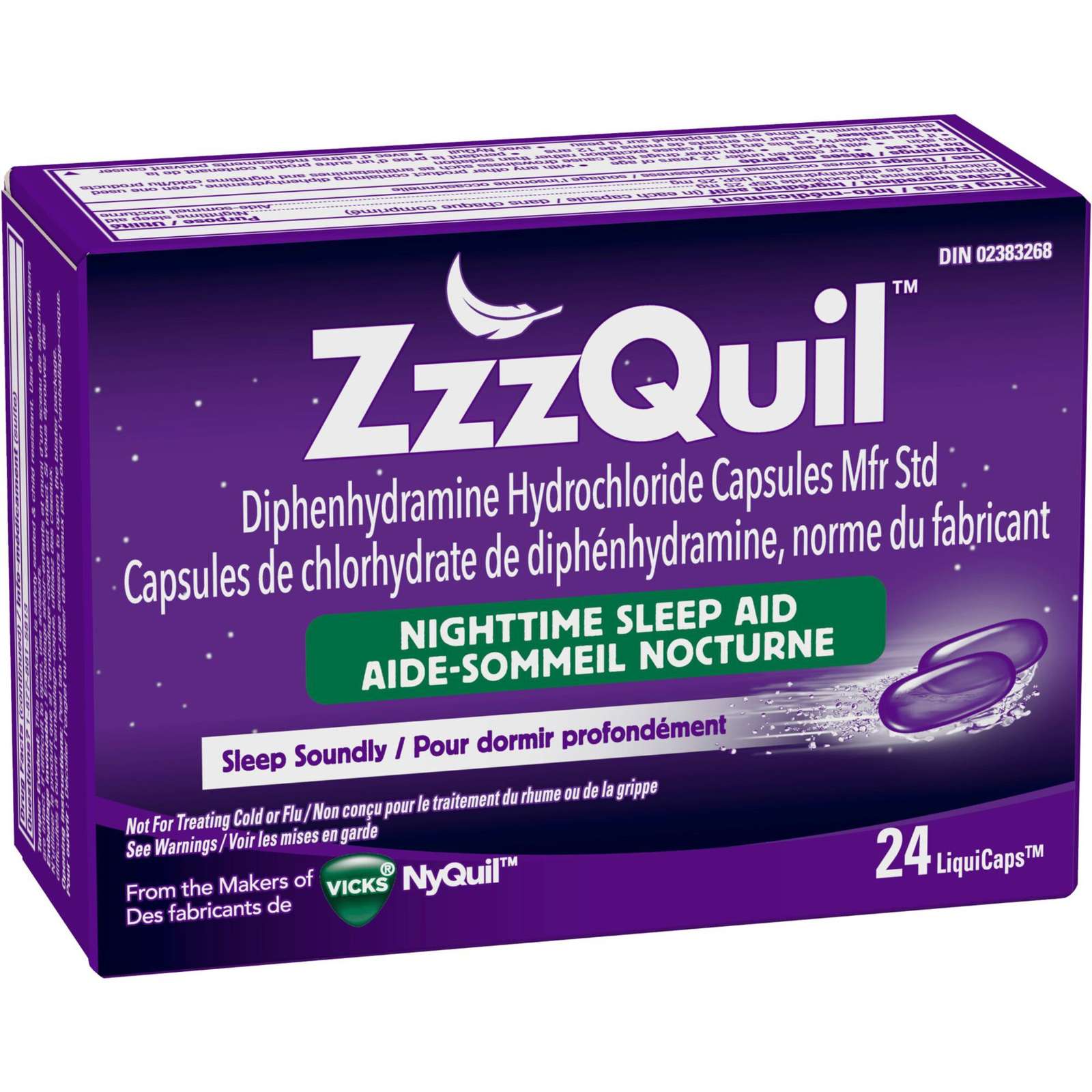 ZzzQuil Nighttime Sleep-Aid LiquiCaps, 24 Count