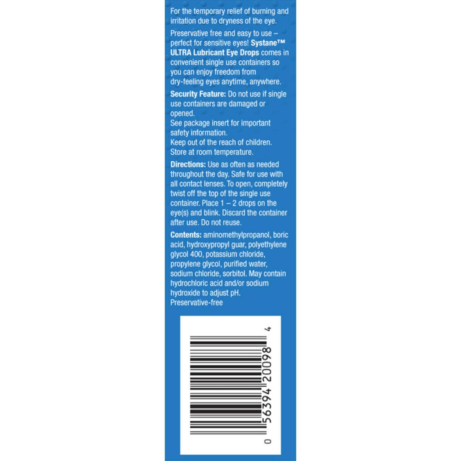 Systane Ultra Uni- Dose Preservative Free 30 x 0.5ml