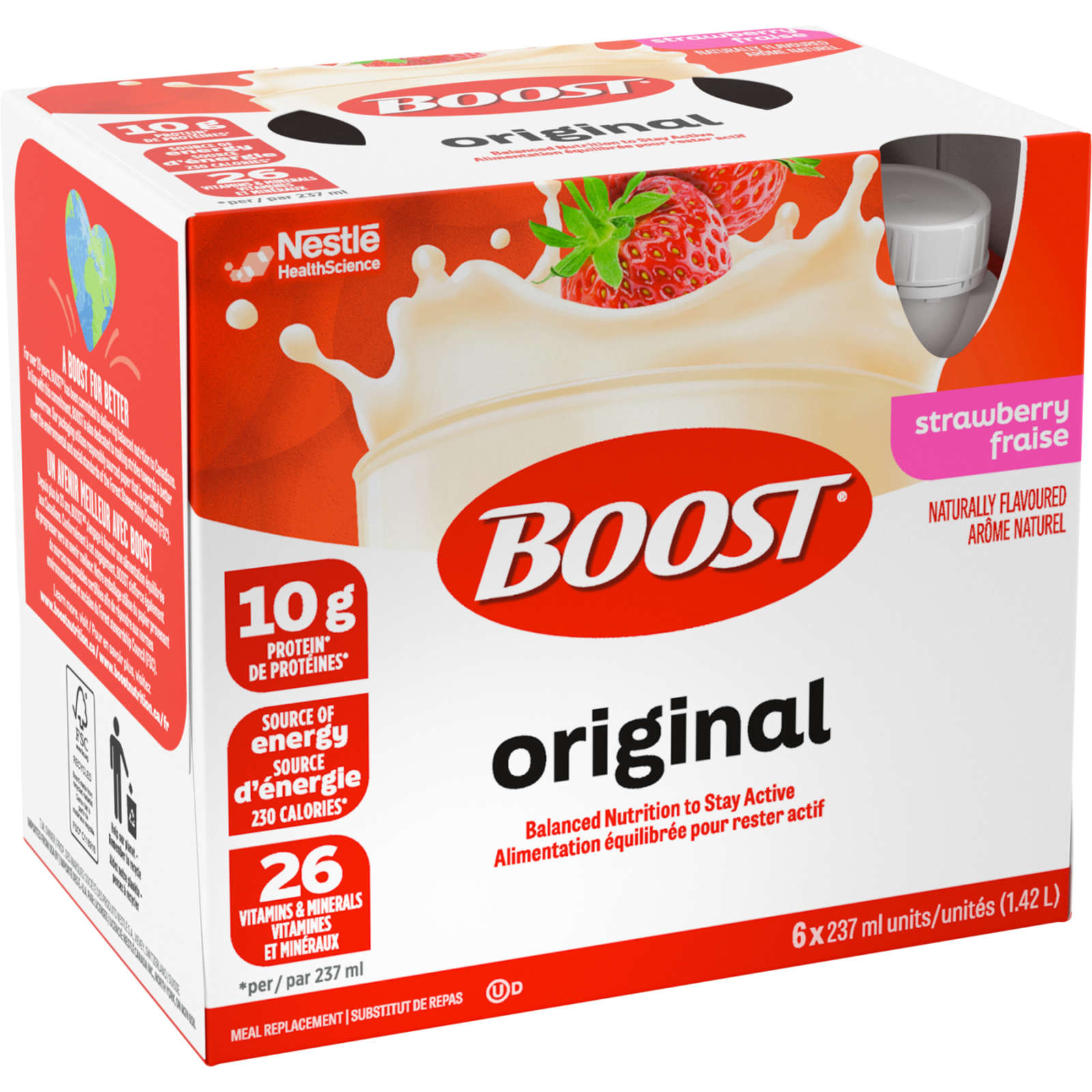 Original Strawberry Meal Replacement Drink, Pack of 6, 6 x 237 ml