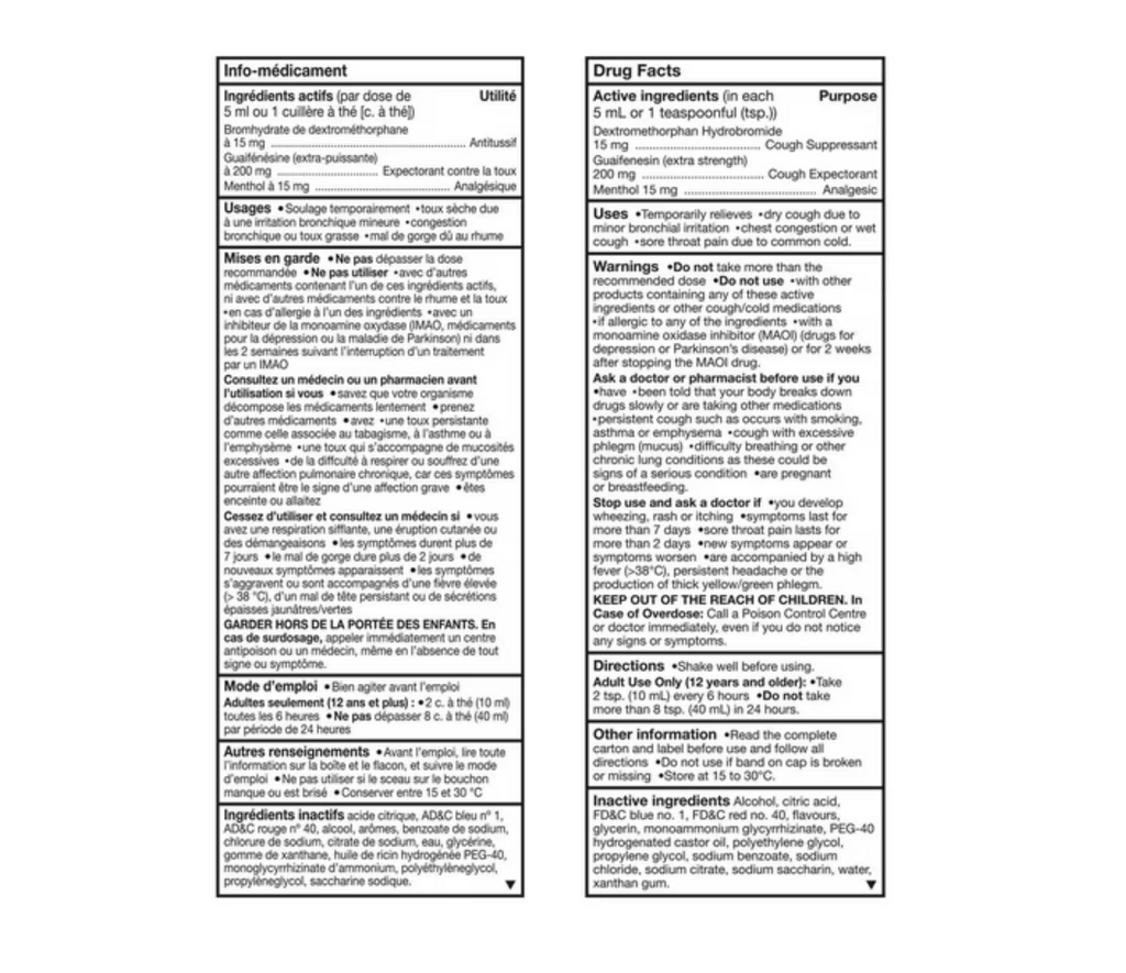 Benylin Extra Strength Cough & Chest Congestion Syrup, 250 mL