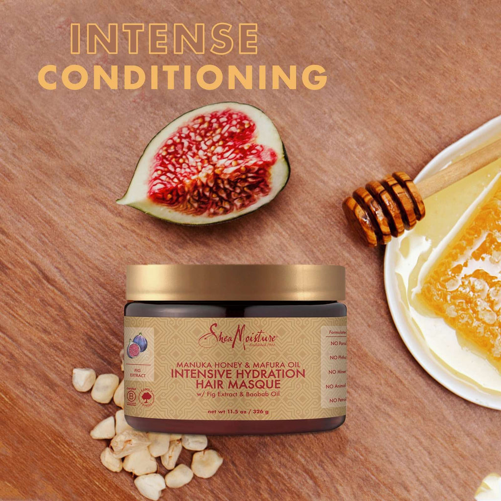 Intensive Hydration Hair Masque hair treatment for dry, damaged hair Manuka Honey & Mafura Oil deep conditioning treatment with fig extract 326 g