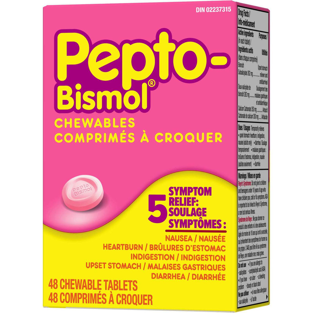 Chewables for Nausea, Heartburn, Indigestion, Upset Stomach, & Diarrhea Relief 48ct