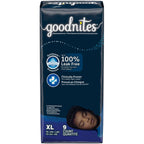 Goodnites Boys' Nighttime Bedwetting Underwear, Size Extra Large (95-140+ lbs), 9 Ct