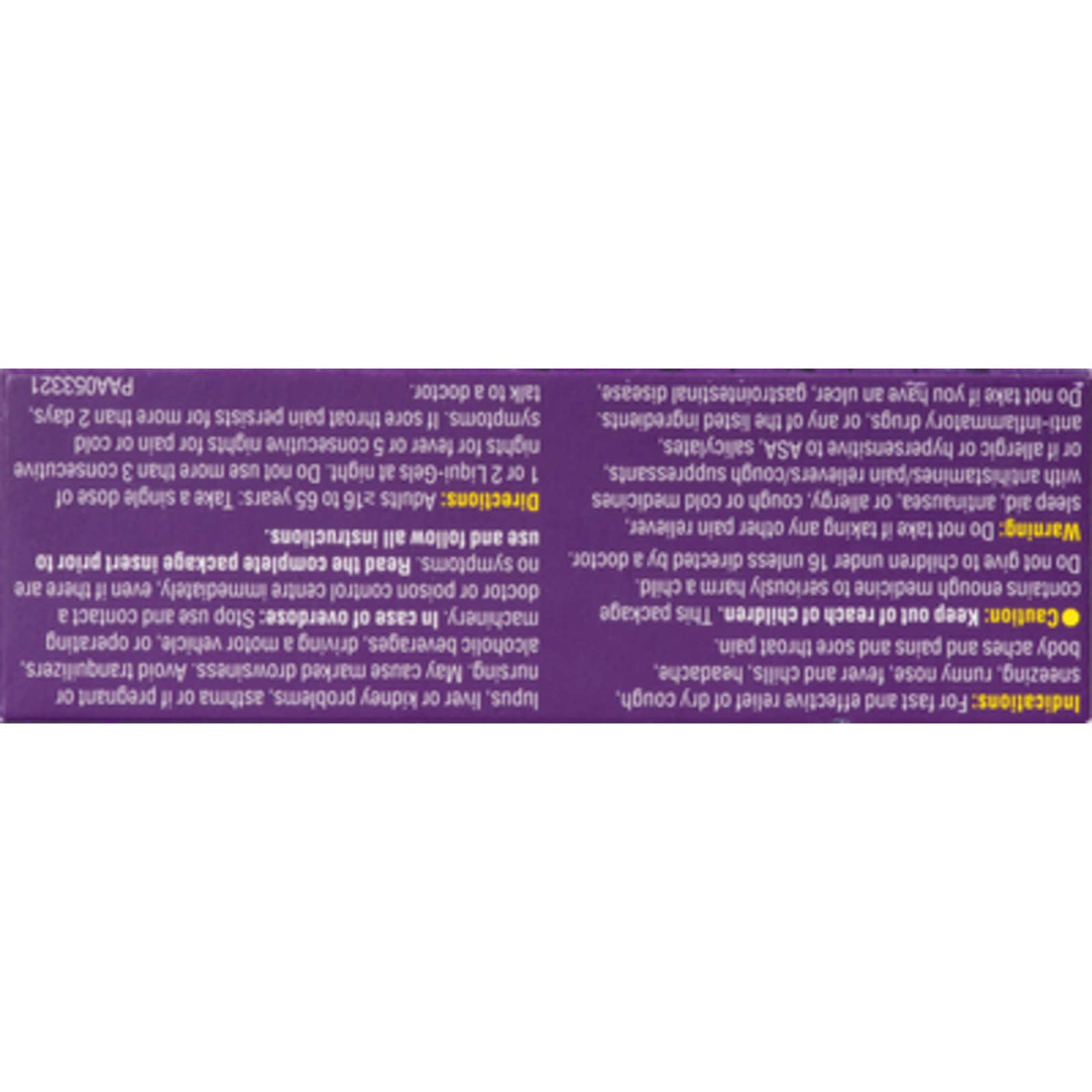Advil Cold, Cough & Flu Nighttime Analgesic+Antihistamine+Cough Suppressant Liqui-Gels 18 Capsules