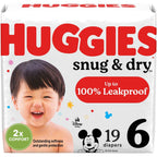 Snug & Dry Baby Diapers, Size 6 (35+ lbs)
