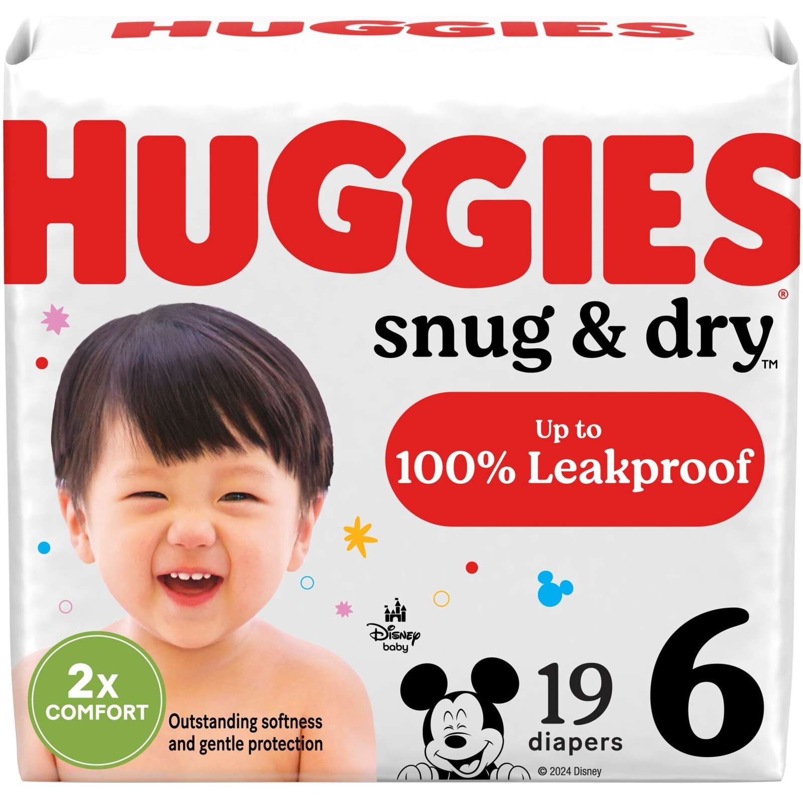 Snug & Dry Baby Diapers, Size 6 (35+ lbs)