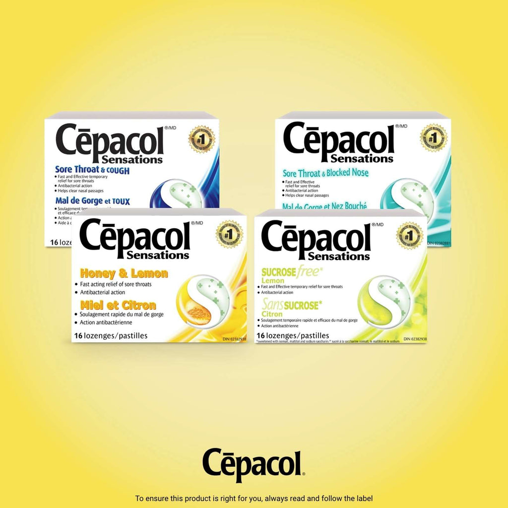 Cepacol® Sensations Sore Throat and Blocked Nose, Sore Throat Lozenges, 16 ct