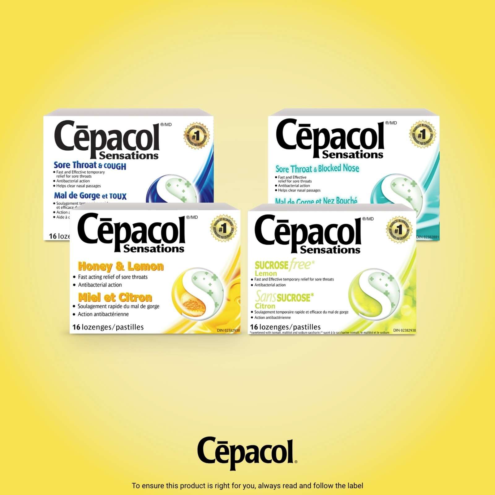 Cepacol® Sensations Sore Throat and Blocked Nose, Sore Throat Lozenges, 16 ct
