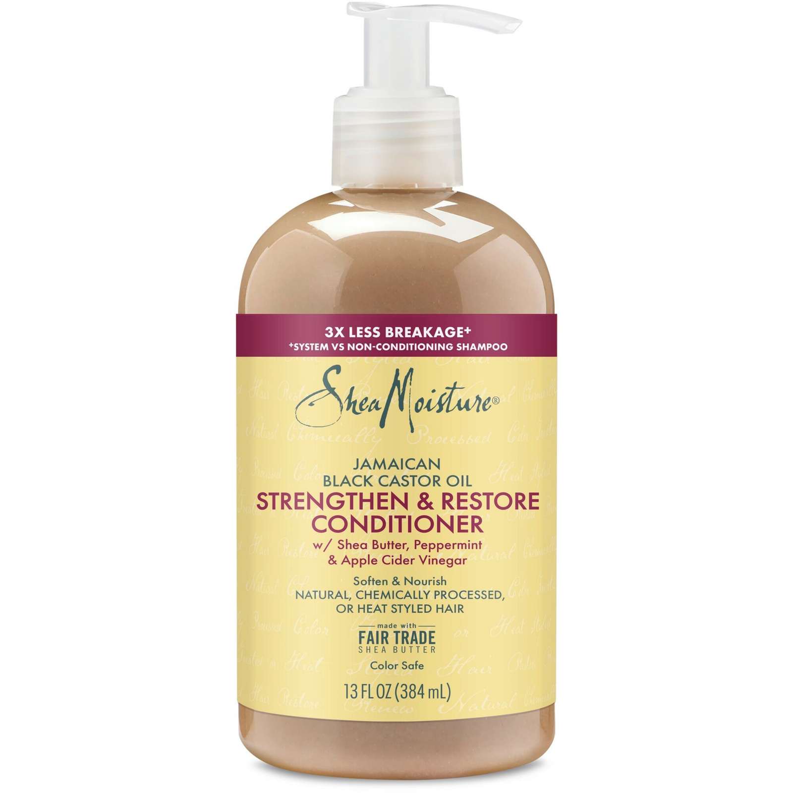 SheaMoisture Jamaican Black Castor Oil Strengthen & Restore conditioner For Damaged Hair with Shea Butter, Peppermint and Apple Cider Vinegar 384 ml