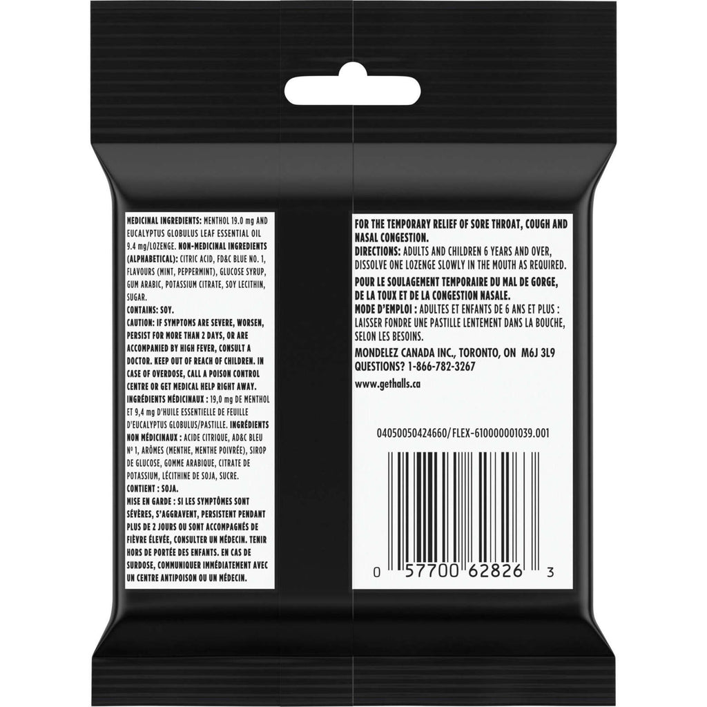 Halls Relief Mentho-lyptus Extra Strong Menthol, 4 x 9 Cough Drops Multipack