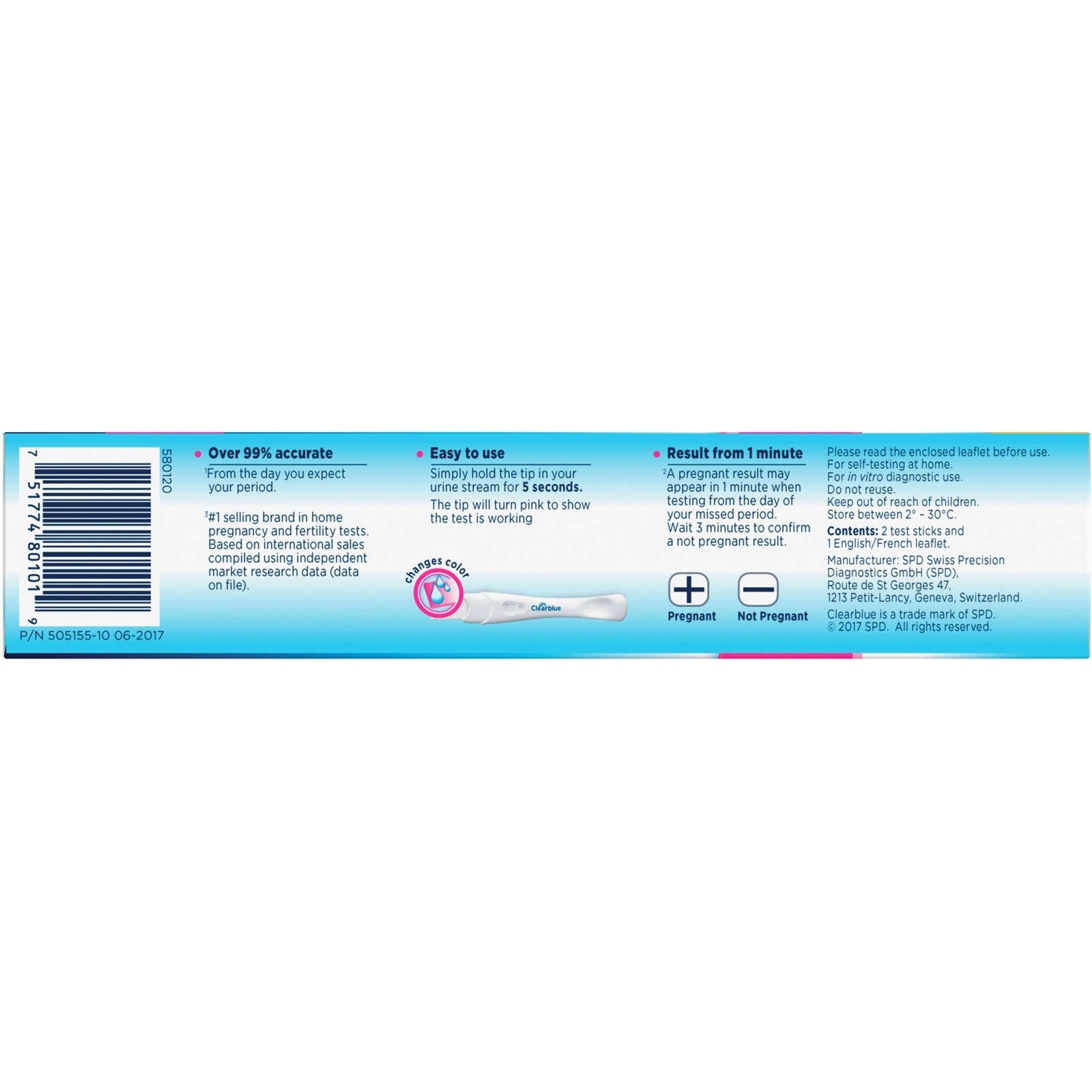 Clearblue Rapid Detection Pregnancy Test, Result as Fast as 1 Minute, 2 Count