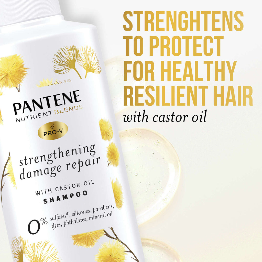 Sulfate Free Shampoo, Hair Strengthening Anti Frizz Damage Repair with Castor Oil, Safe for Color Treated Hair, Nutrient Blends