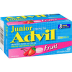 Junior Strength Advil Pain Reliever and Fever Reducer Ibuprofen Chewable Tablets, Fruit, 40 Count