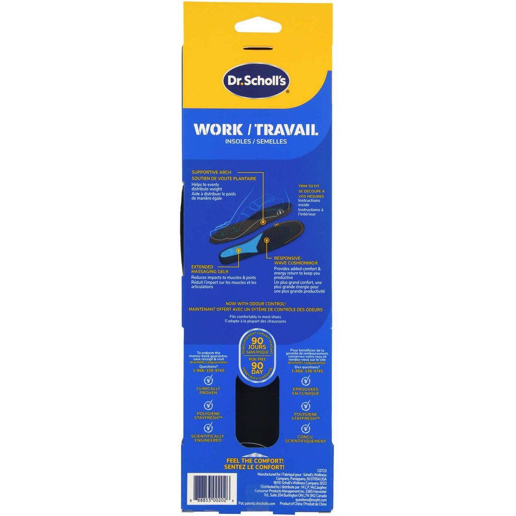 Dr. Scholl’s® Comfort & Energy Work Massaging Gel Advanced Insoles, Men's, Sizes 8-14