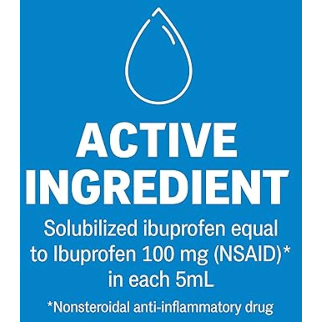 Children's Advil Fever and Pain Relief Ibuprofen Oral Suspension, Dye Free, Bubble Gum, 230 mL