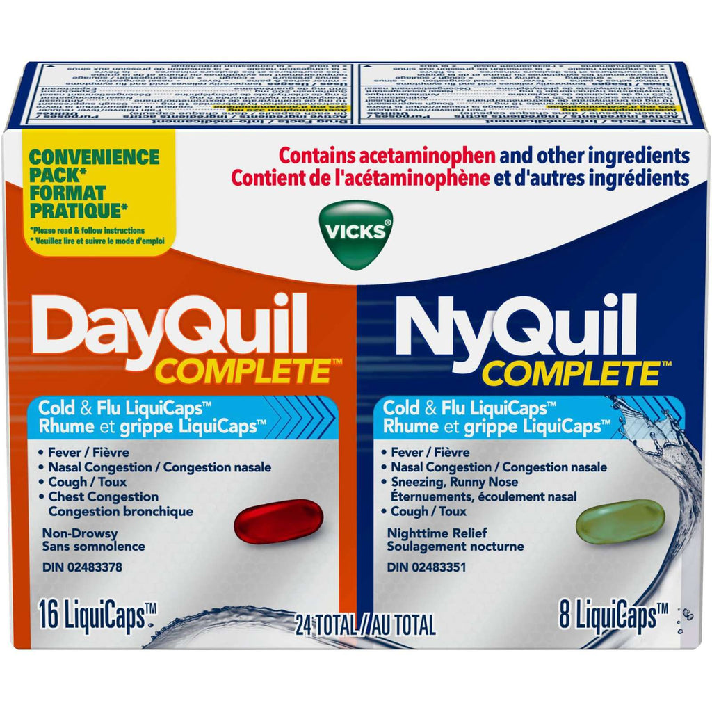 DayQuil and NyQuil COMPLETE Cough, Cold & Flu Relief, 24 LiquiCaps