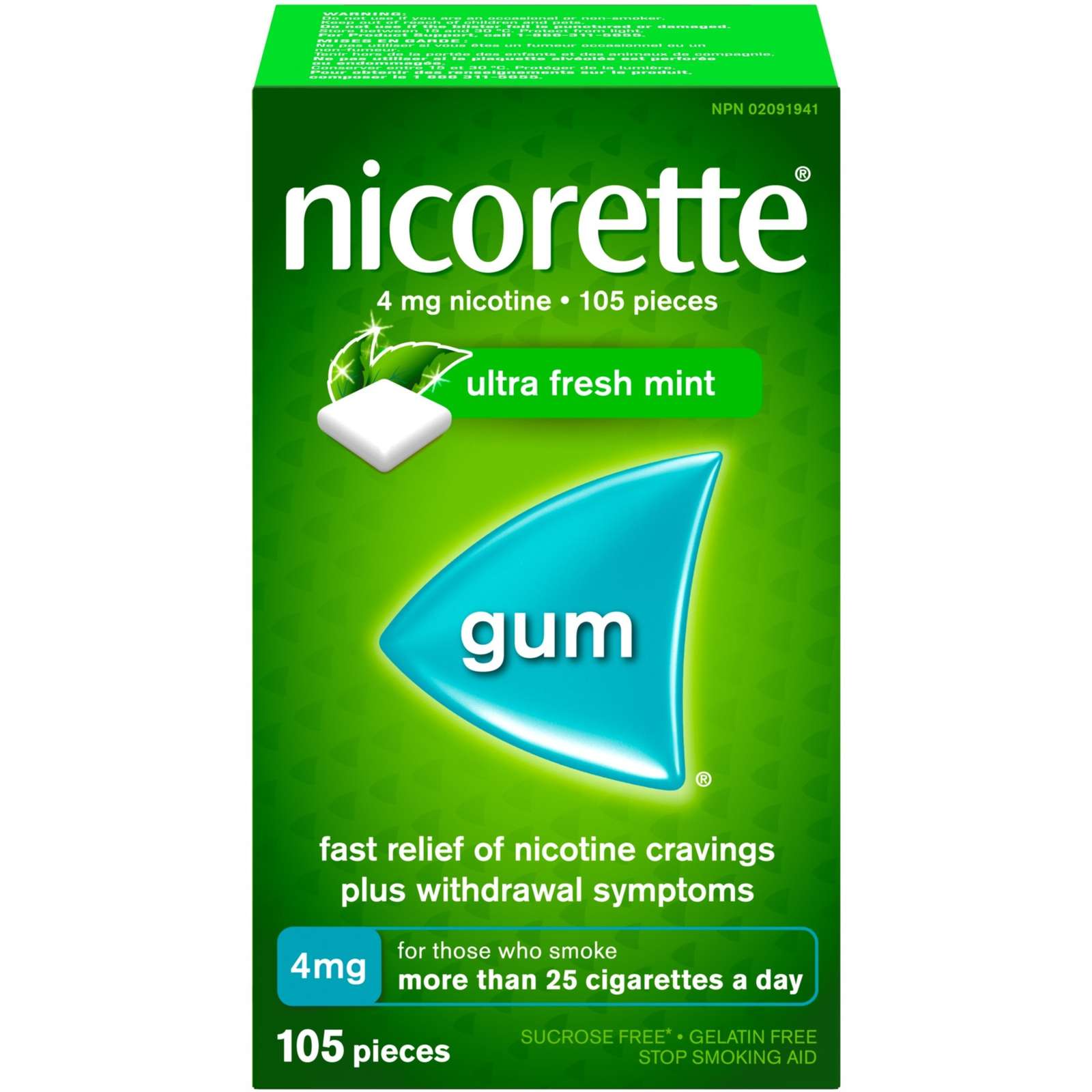 Nicotine Gum, 4 mg, Ultra Fresh Mint Flavour