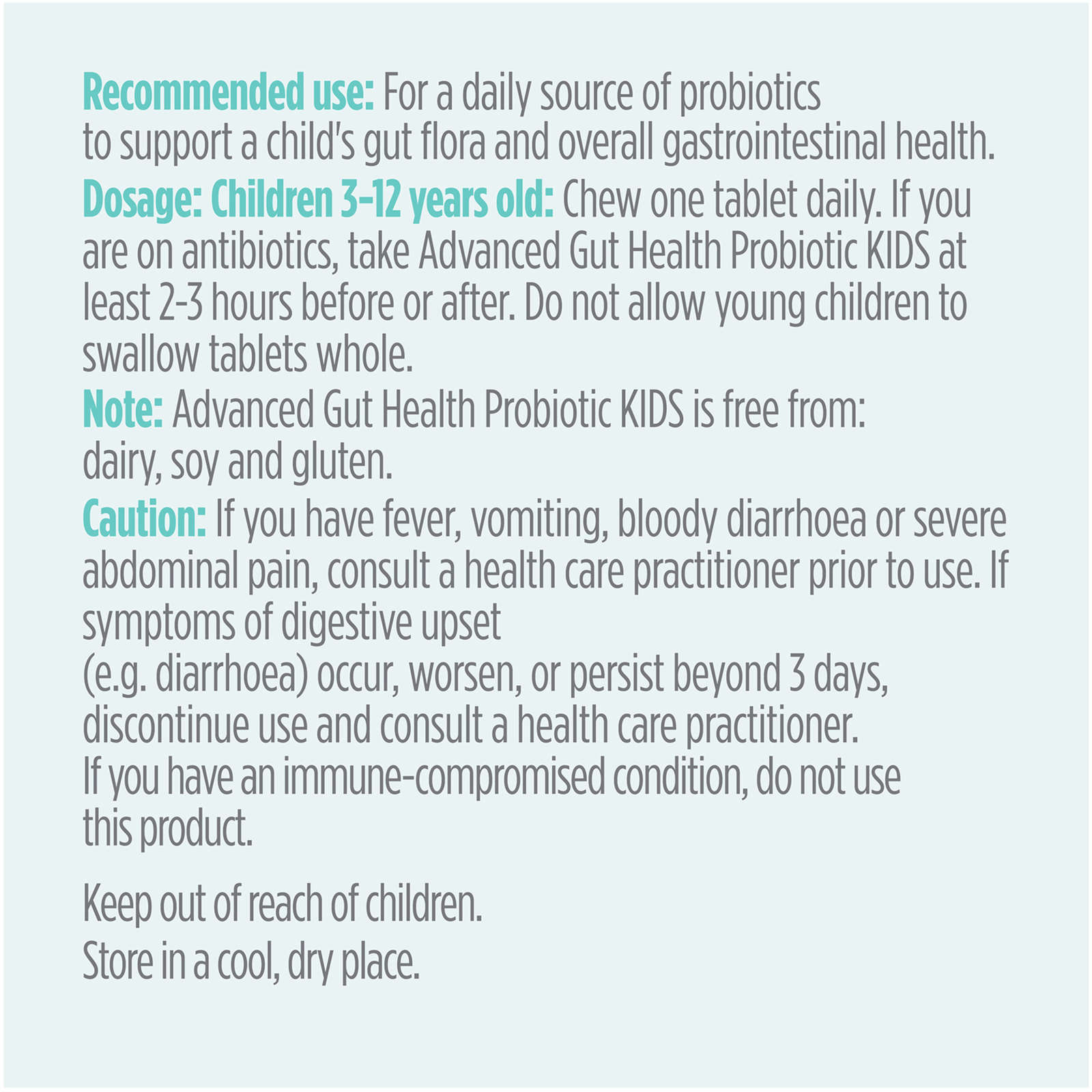 Advanced Gut Health Chewable Probiotic for Kids, Lemonade Flavor, 5 Billion CFU
