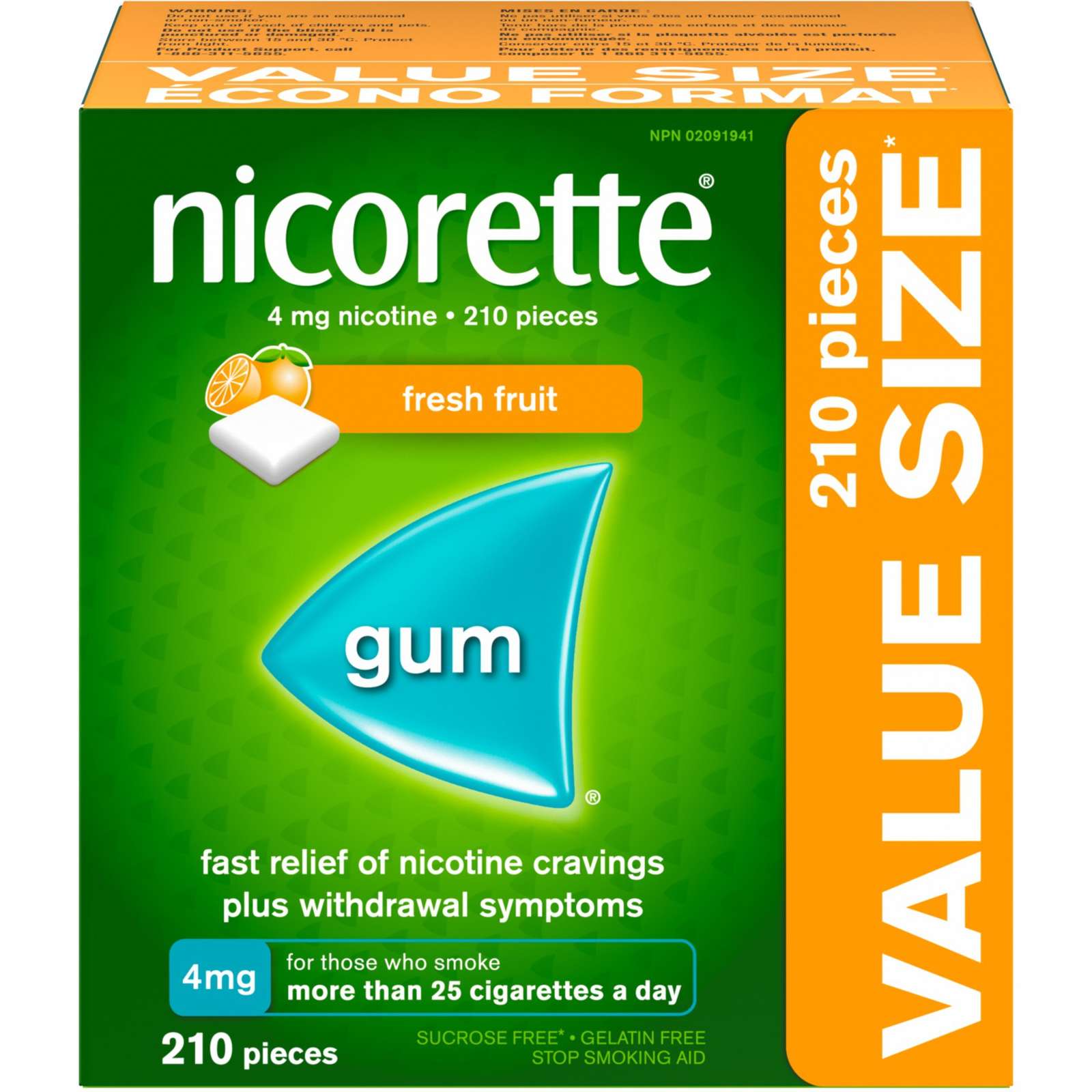 Nicotine Gum, Quit Smoking Aid, fresh Fruit, 4mg