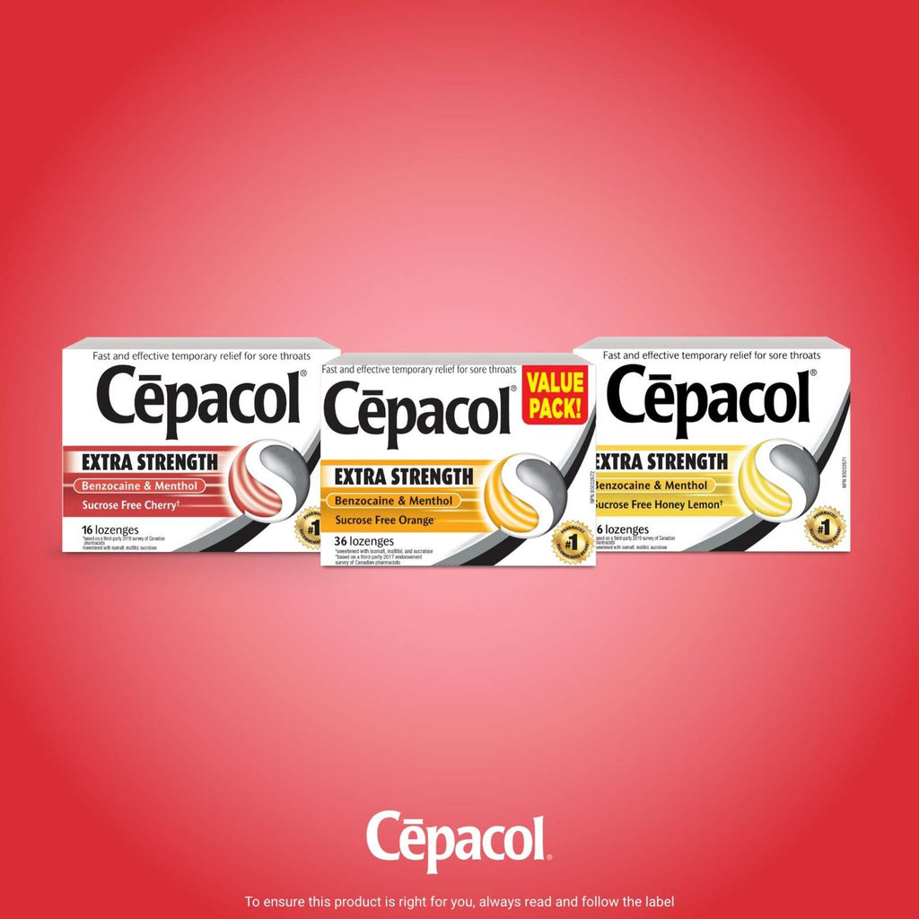 Cepacol® Extra Strength Sucrose Free Honey Lemon Value Pack, Sore Throat Lozenges, 36 ct
