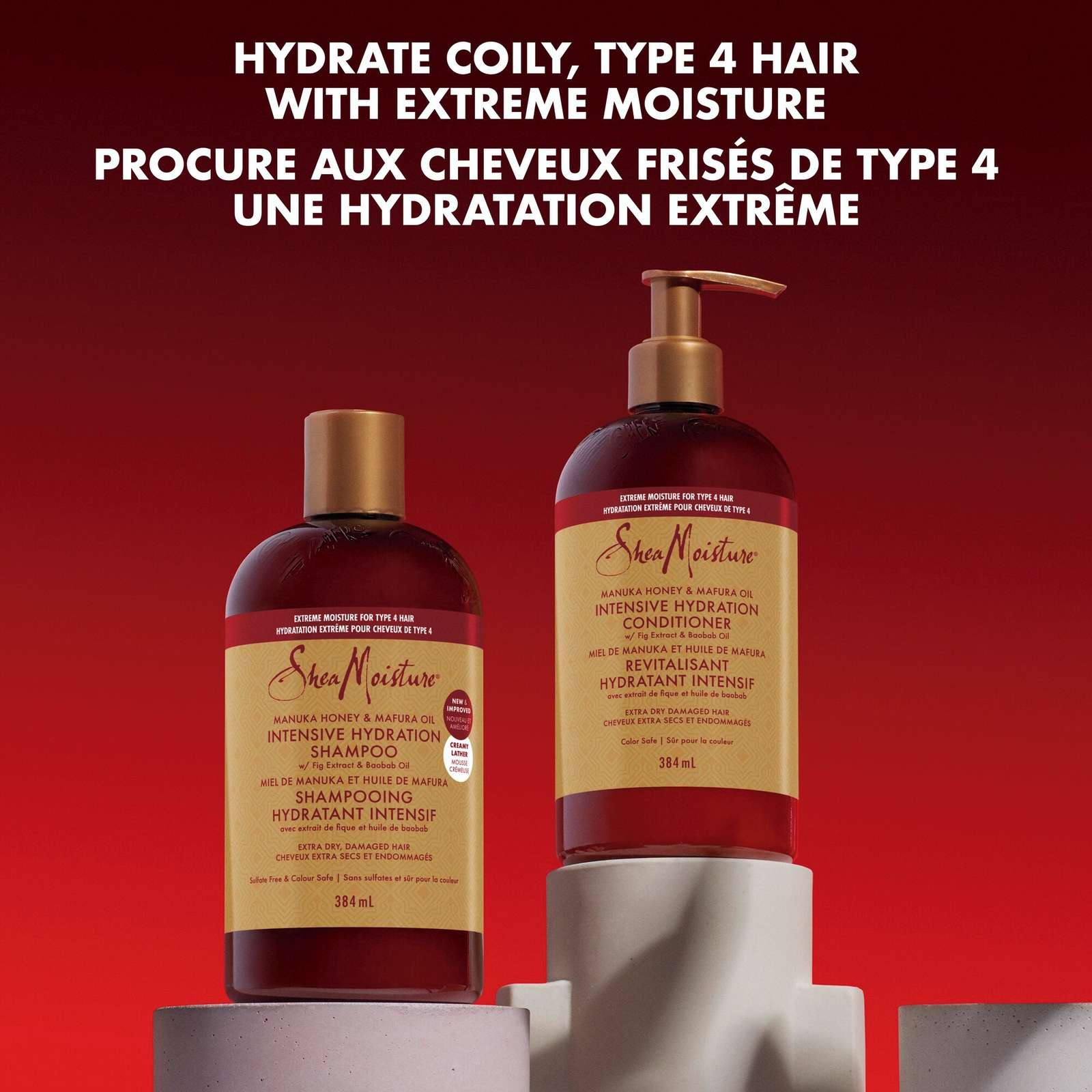 SheaMoisture Manuka Honey and Mafura Oil Intensive Hydration Shampoo for Dry, Damaged Hair with Fig Extract & Baobab Oil Sulfate-Free 384 ml