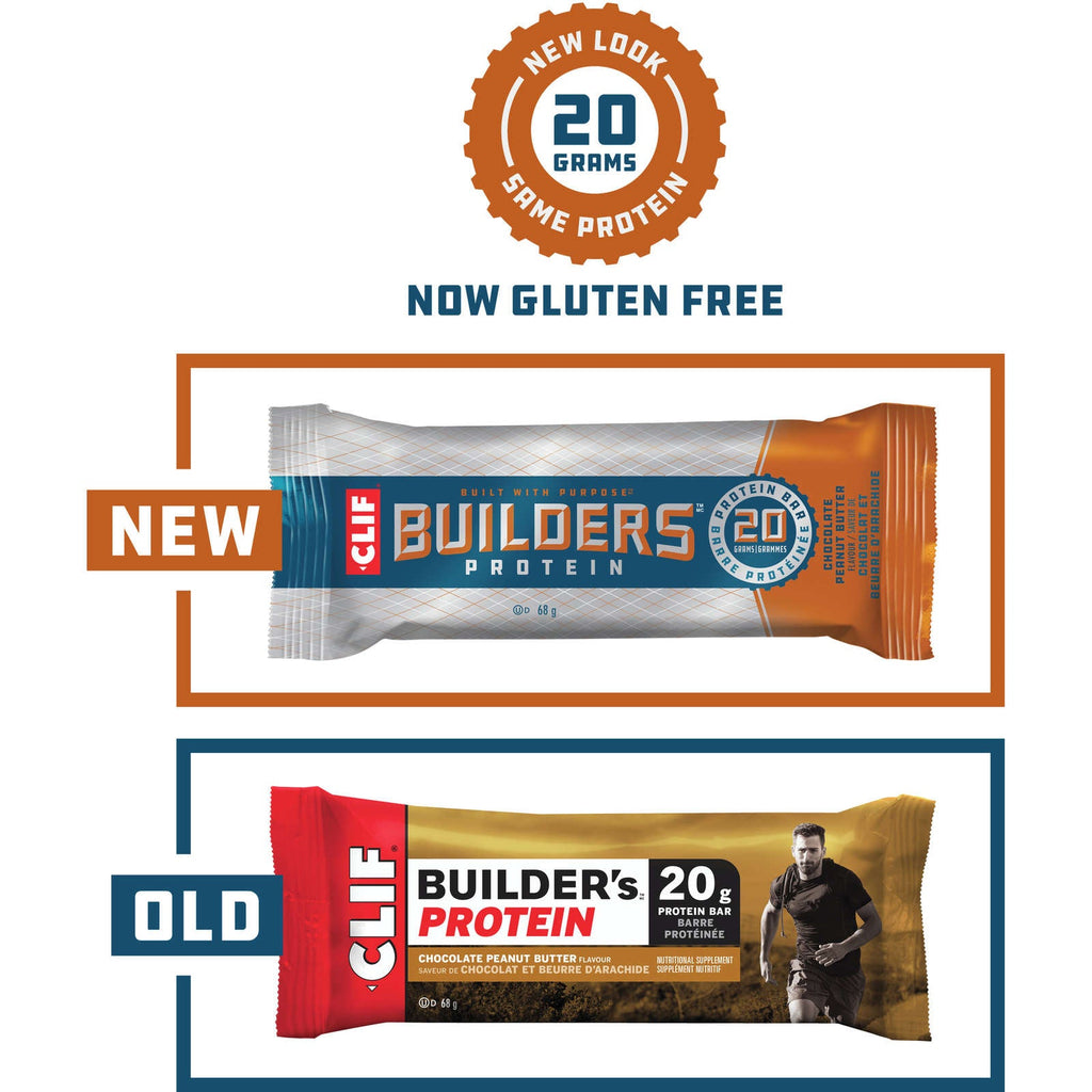 CLIF BUILDERS™  - Protein Bars - Chocolate Peanut Butter Flavour - (68 Gram Non-GMO Bars, 12 Count)