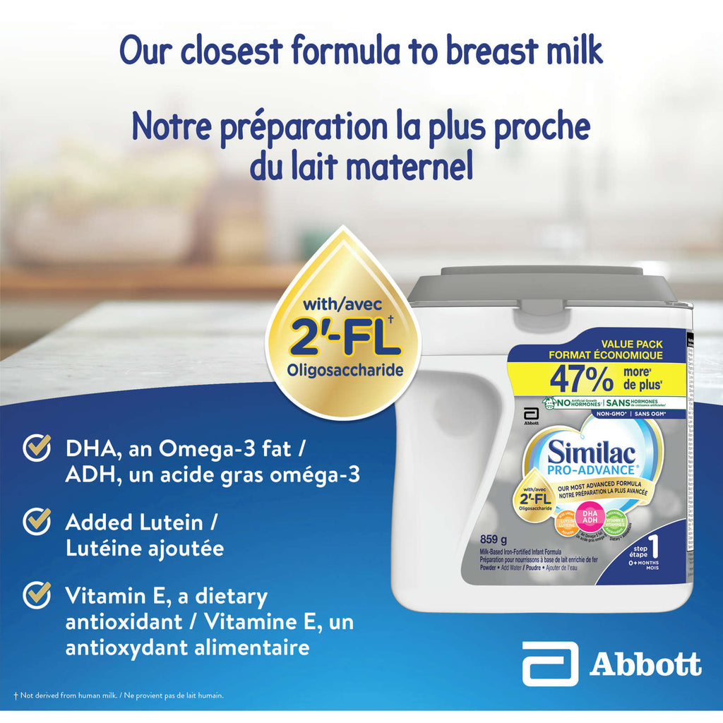 Similac Pro-Advance® Step 1 Baby Formula, 0+ Months, with 2'-FL. Immune Support Innovation: 2'-FL, Powder, 859 g