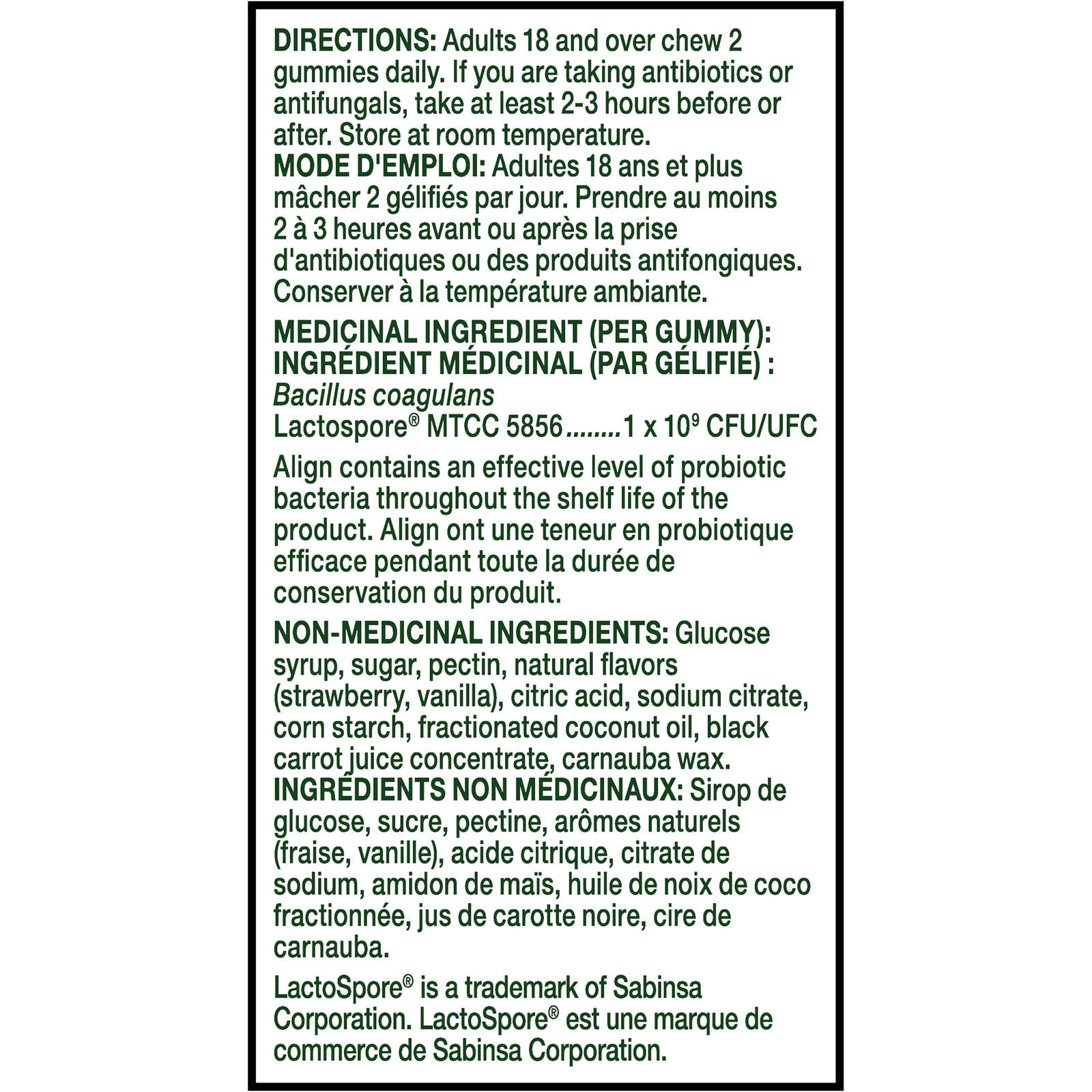 Align Probiotic Strawberry Flavour 60ct Gummy., #1 Recommended Probiotic Brand by Doctors‡