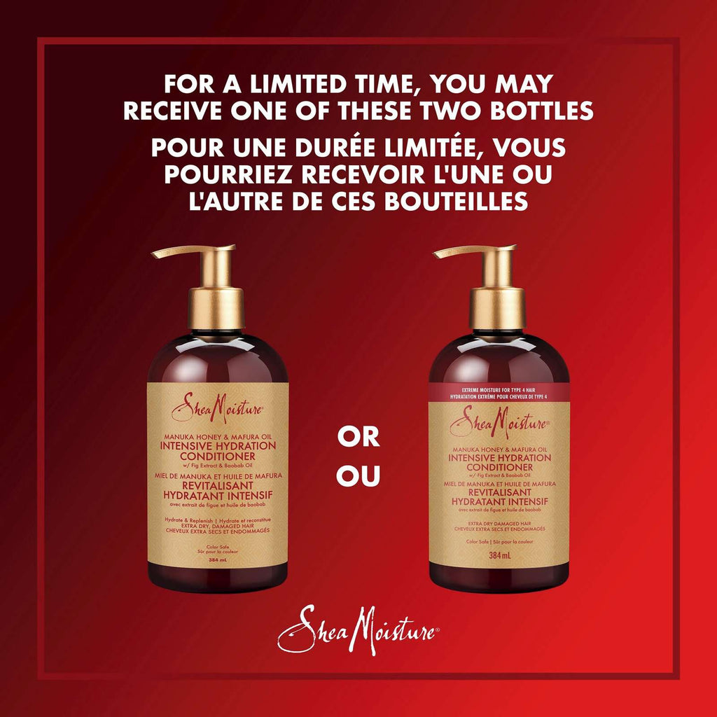 SheaMoisture Manuka Honey and Mafura Oil Intensive Hydration Conditioner for Dry, Damaged Hair with Fig Extract & Baobab Oil Nourish & Soften 384 ml