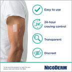 NICODERM® Stop Smoking System, STEP 1, 14 clear patches (one patch daily) 21 mg/day