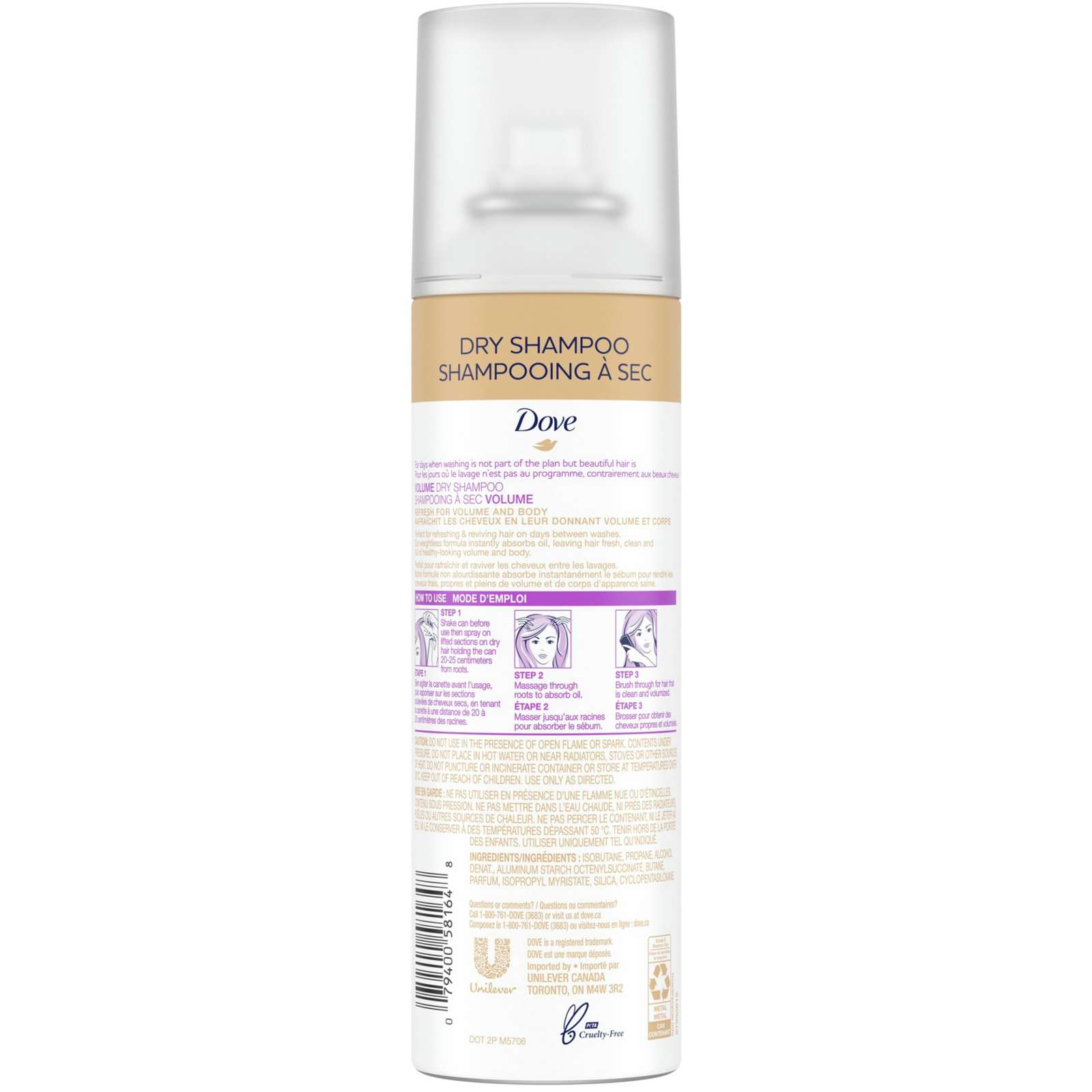 Dove Dry Shampoo care for in between washes Volume & Fullness weightless formula 142 g