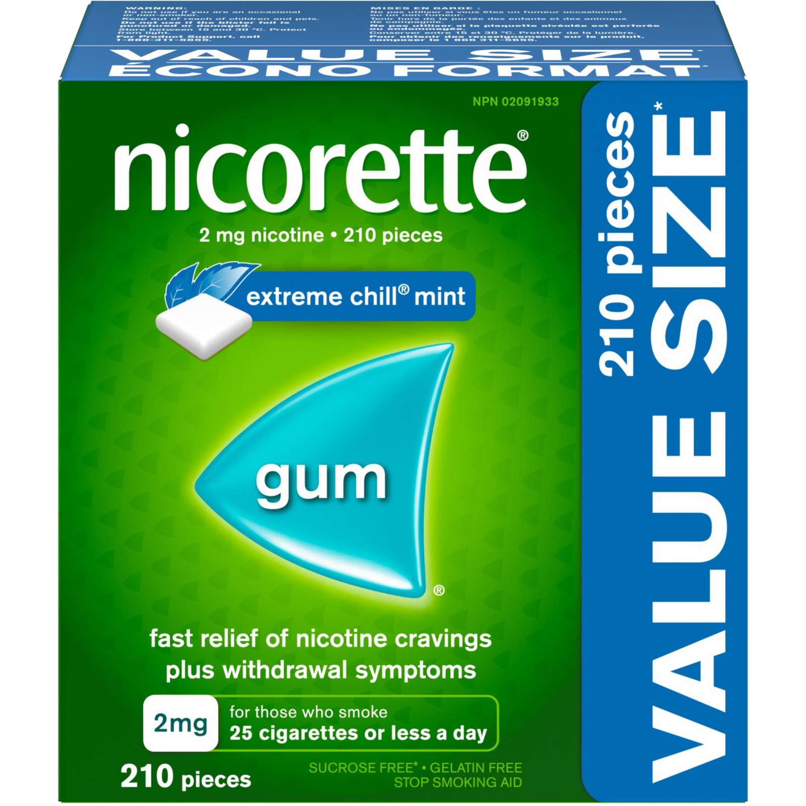 Nicotine Gum, Quit Smoking Aid, Extreme Chill, 2 mg