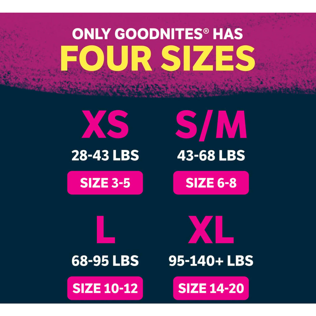 Goodnites Girls' Nighttime Bedwetting Underwear, Size Extra Large (95-140+ lb.), 9 Ct